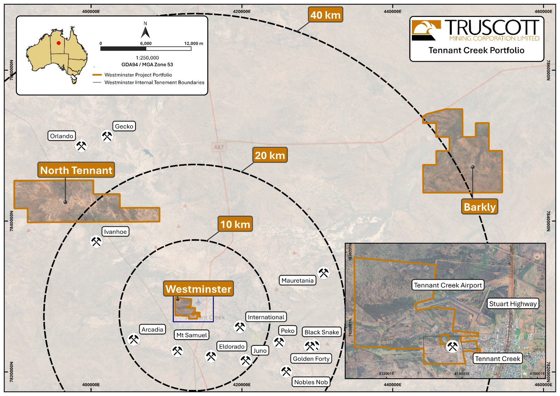 Tennant Creek project portfolio map