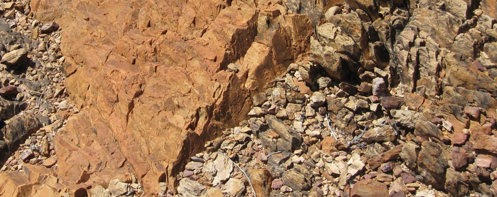 Rock outcrop showing structural geology
